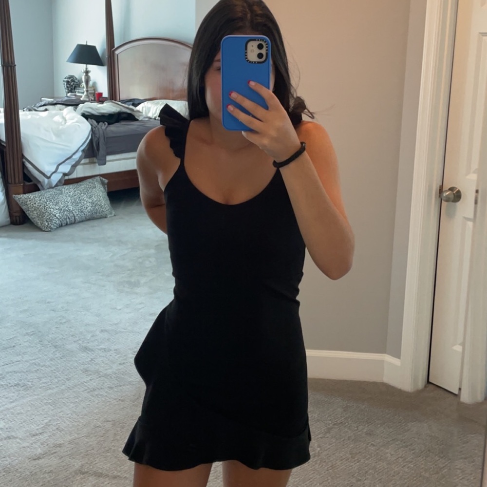 Black ruffle dress